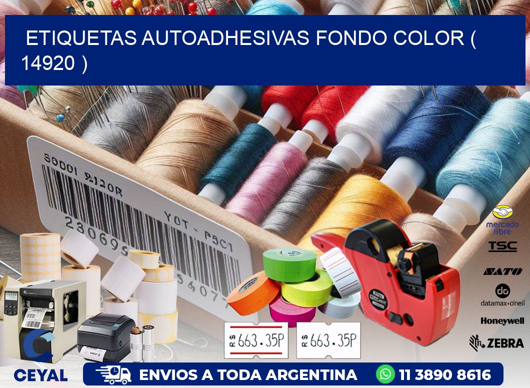 ETIQUETAS AUTOADHESIVAS FONDO COLOR ( 14920 )
