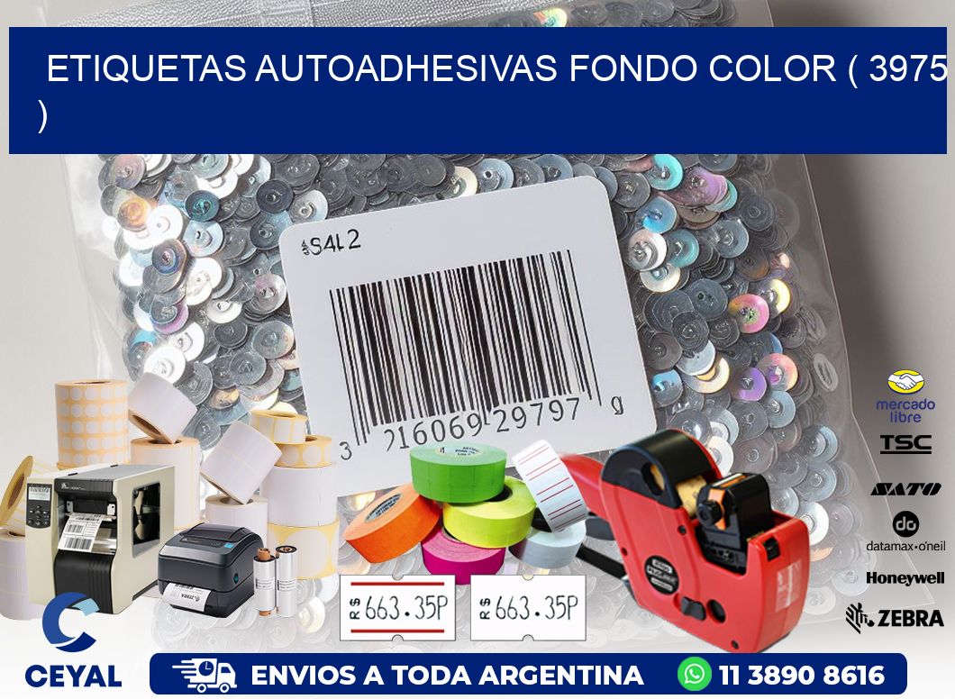 ETIQUETAS AUTOADHESIVAS FONDO COLOR ( 3975 )