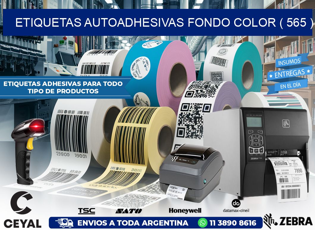 ETIQUETAS AUTOADHESIVAS FONDO COLOR ( 565 )