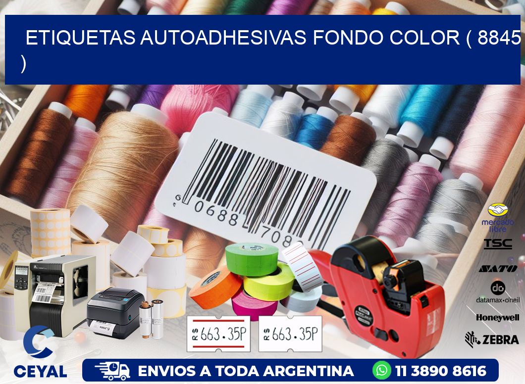 ETIQUETAS AUTOADHESIVAS FONDO COLOR ( 8845 )