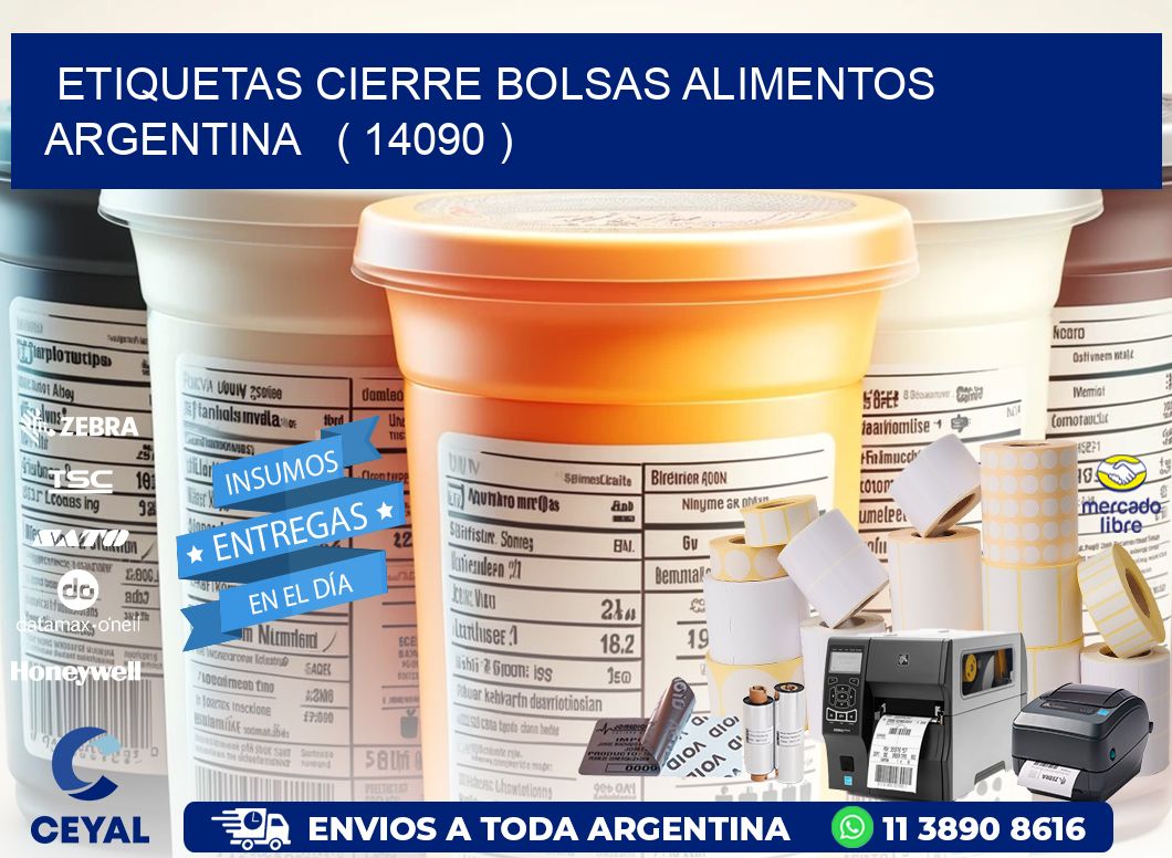 ETIQUETAS CIERRE BOLSAS ALIMENTOS ARGENTINA   ( 14090 )