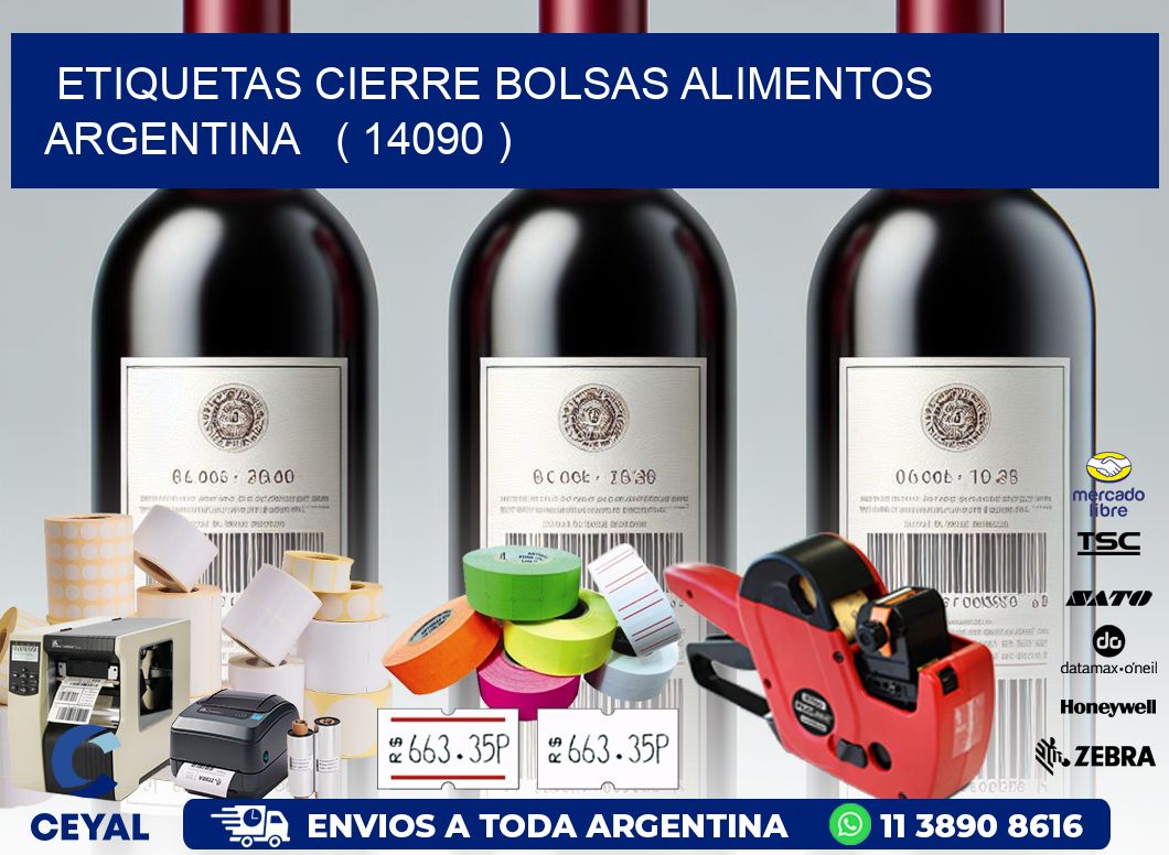 ETIQUETAS CIERRE BOLSAS ALIMENTOS ARGENTINA   ( 14090 )