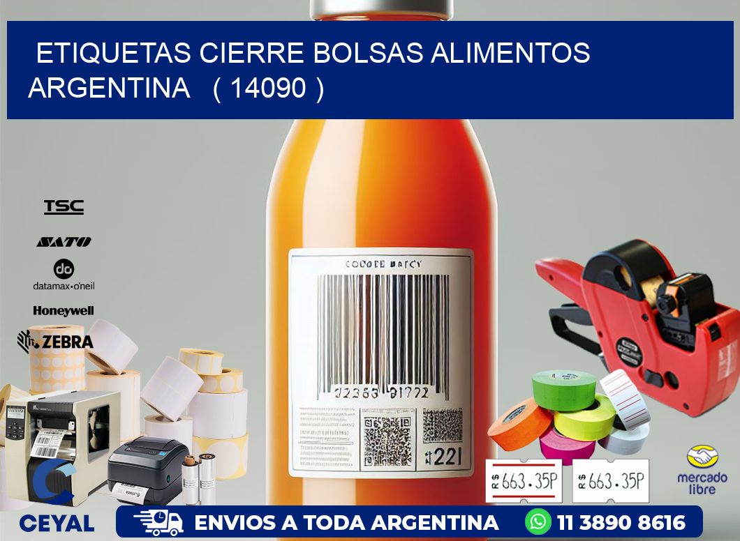 ETIQUETAS CIERRE BOLSAS ALIMENTOS ARGENTINA   ( 14090 )