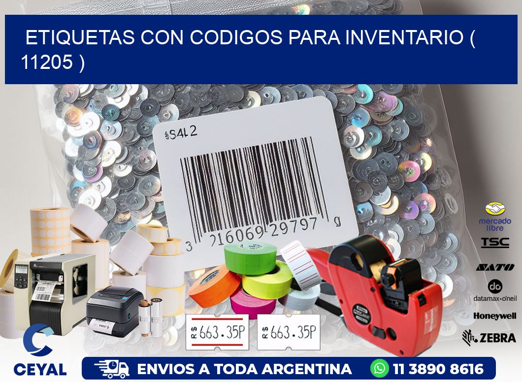 ETIQUETAS CON CODIGOS PARA INVENTARIO ( 11205 )