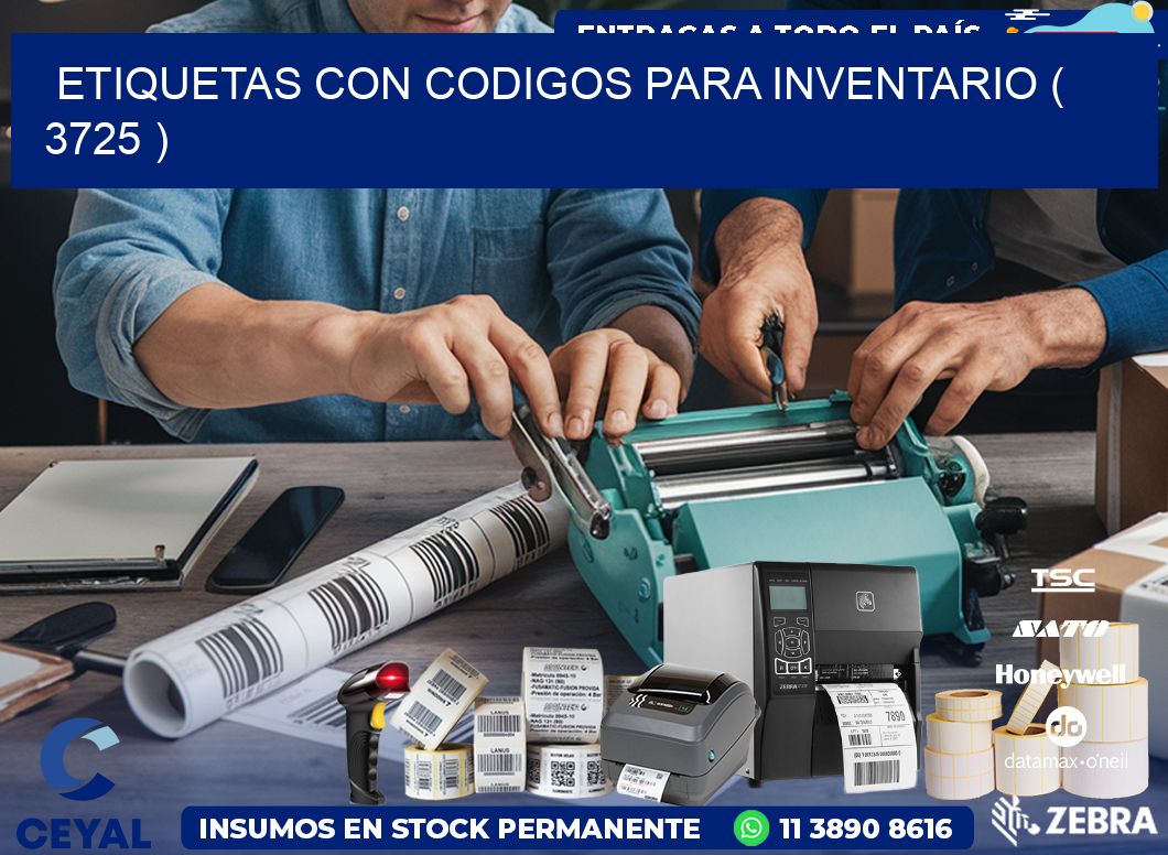 ETIQUETAS CON CODIGOS PARA INVENTARIO ( 3725 )