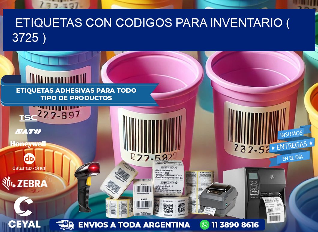 ETIQUETAS CON CODIGOS PARA INVENTARIO ( 3725 )