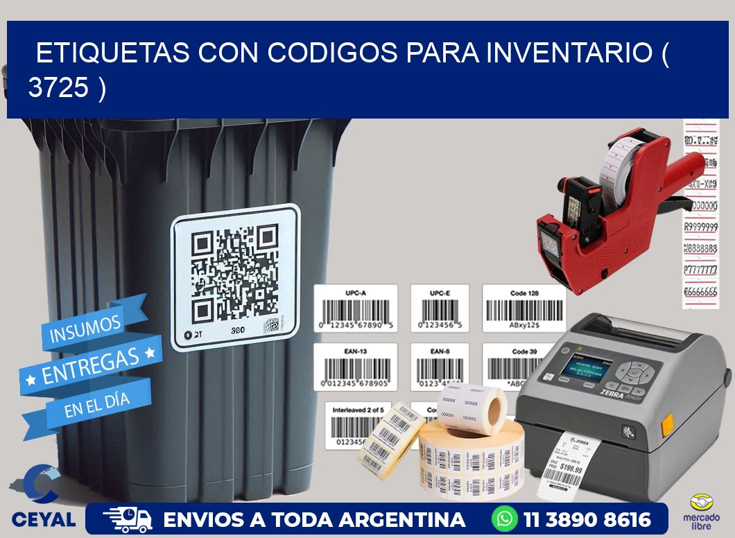 ETIQUETAS CON CODIGOS PARA INVENTARIO ( 3725 )