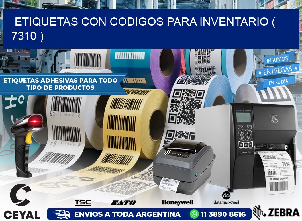 ETIQUETAS CON CODIGOS PARA INVENTARIO ( 7310 )