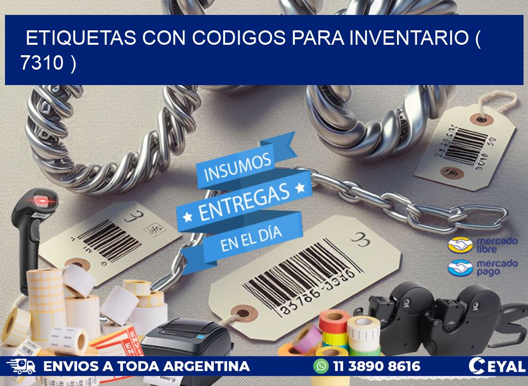 ETIQUETAS CON CODIGOS PARA INVENTARIO ( 7310 )