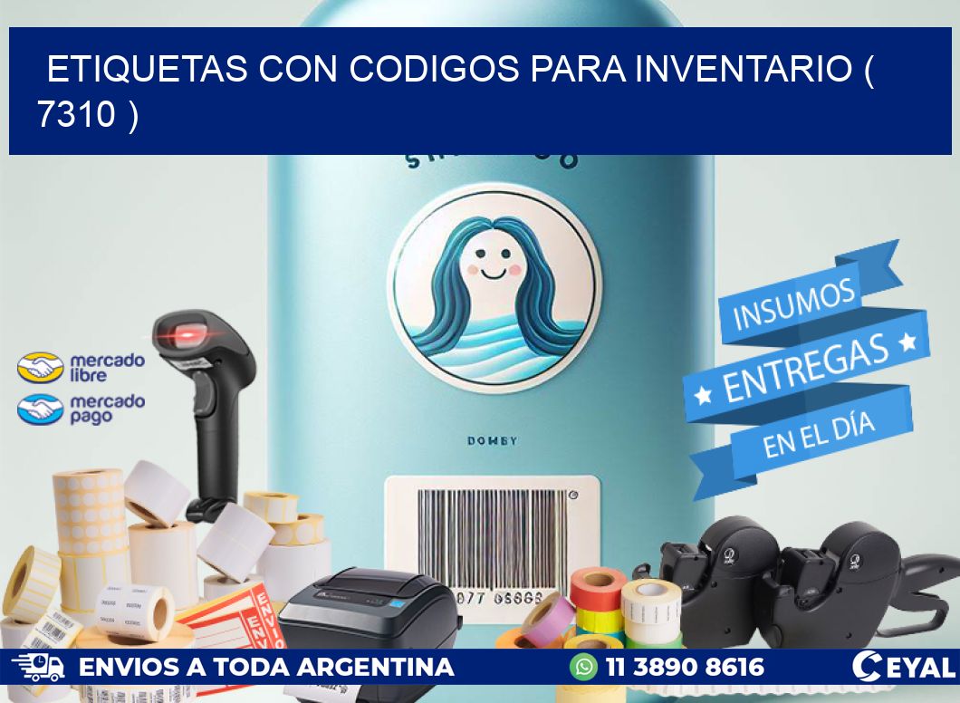 ETIQUETAS CON CODIGOS PARA INVENTARIO ( 7310 )