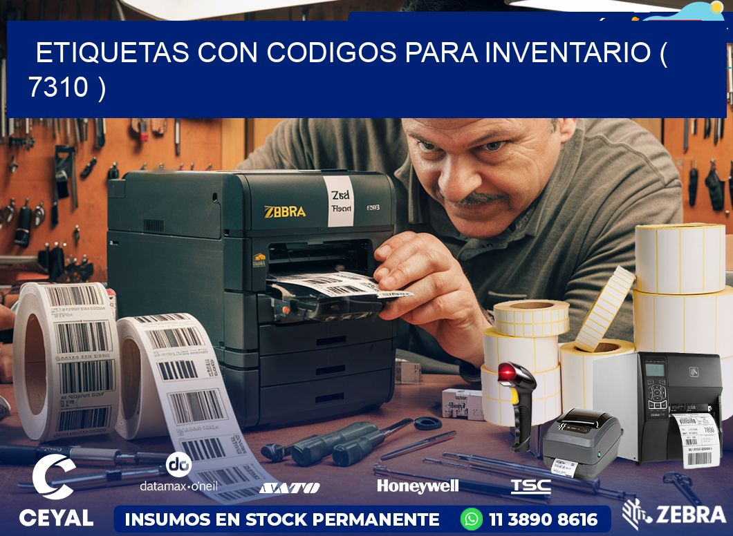 ETIQUETAS CON CODIGOS PARA INVENTARIO ( 7310 )