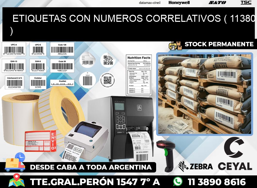 ETIQUETAS CON NUMEROS CORRELATIVOS ( 11380 )