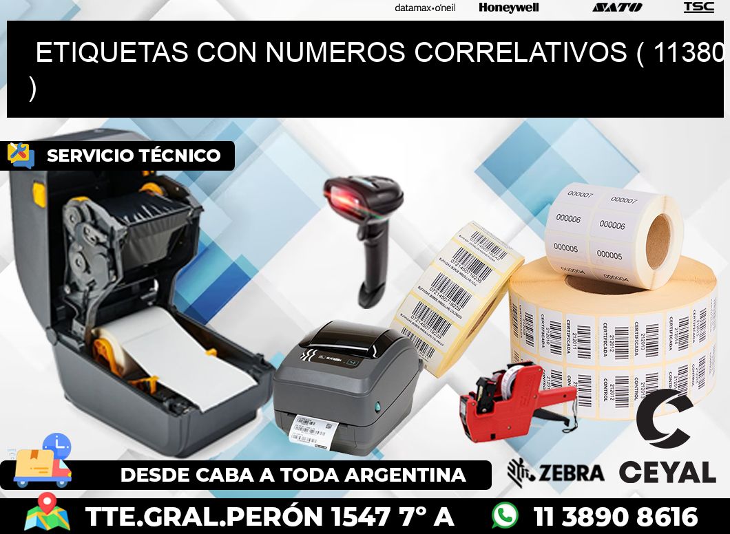 ETIQUETAS CON NUMEROS CORRELATIVOS ( 11380 )