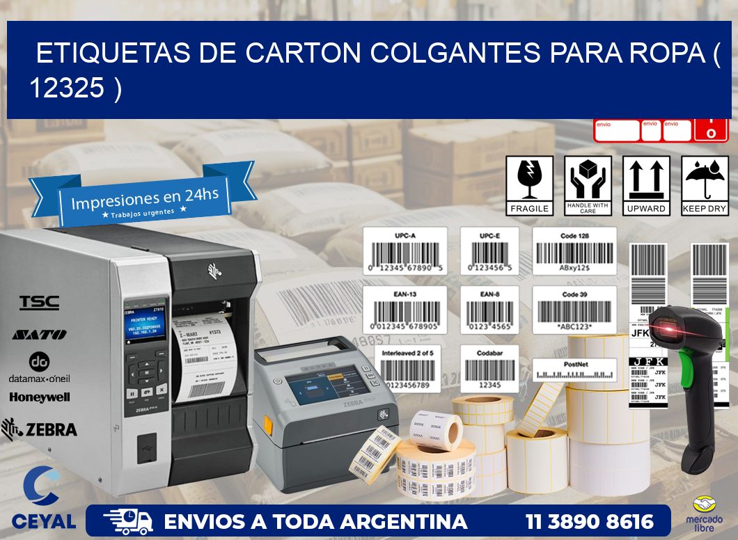 ETIQUETAS DE CARTON COLGANTES PARA ROPA ( 12325 )