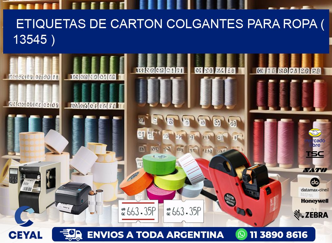 ETIQUETAS DE CARTON COLGANTES PARA ROPA ( 13545 )