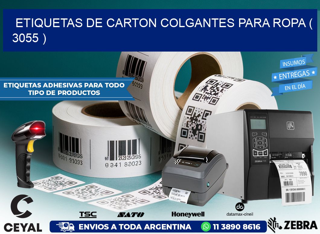 ETIQUETAS DE CARTON COLGANTES PARA ROPA ( 3055 )