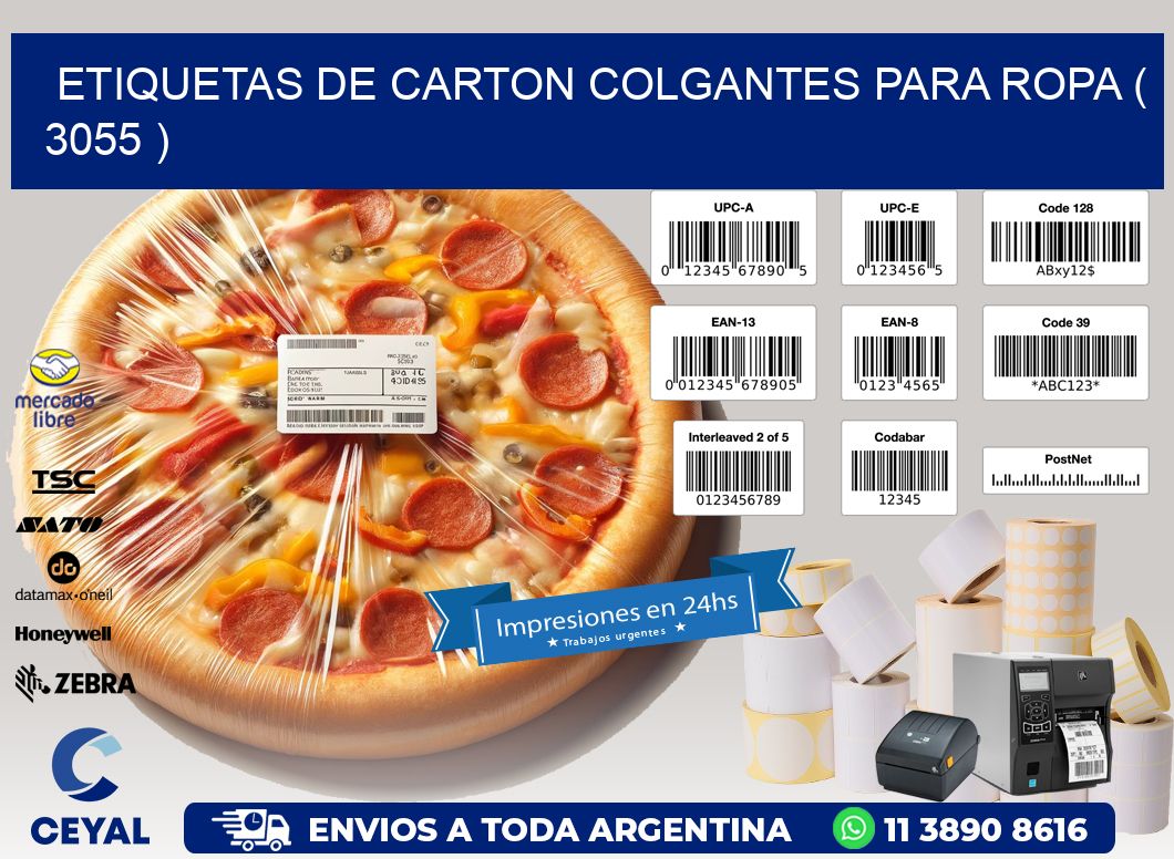 ETIQUETAS DE CARTON COLGANTES PARA ROPA ( 3055 )