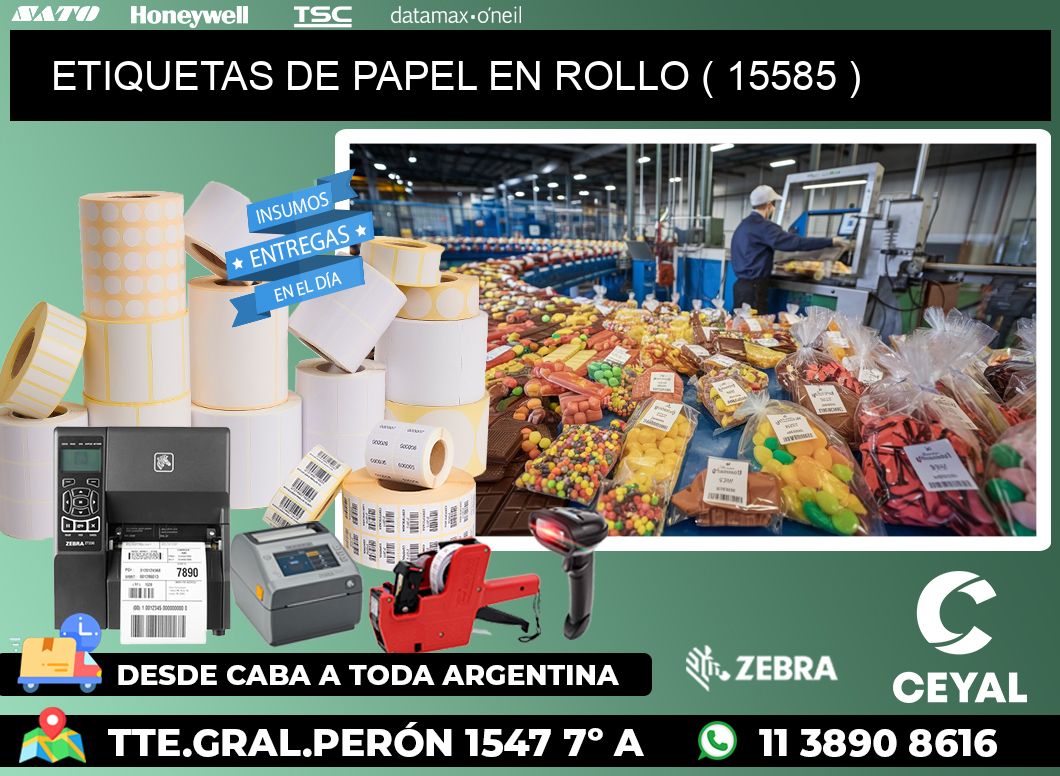 ETIQUETAS DE PAPEL EN ROLLO ( 15585 )