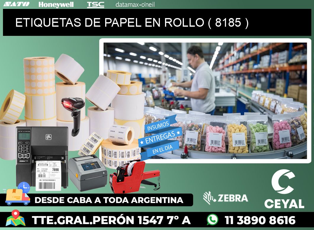 ETIQUETAS DE PAPEL EN ROLLO ( 8185 )