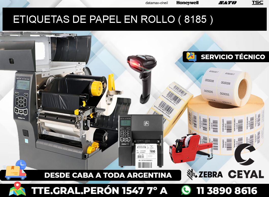 ETIQUETAS DE PAPEL EN ROLLO ( 8185 )