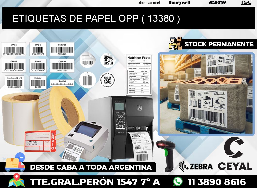 ETIQUETAS DE PAPEL OPP ( 13380 )