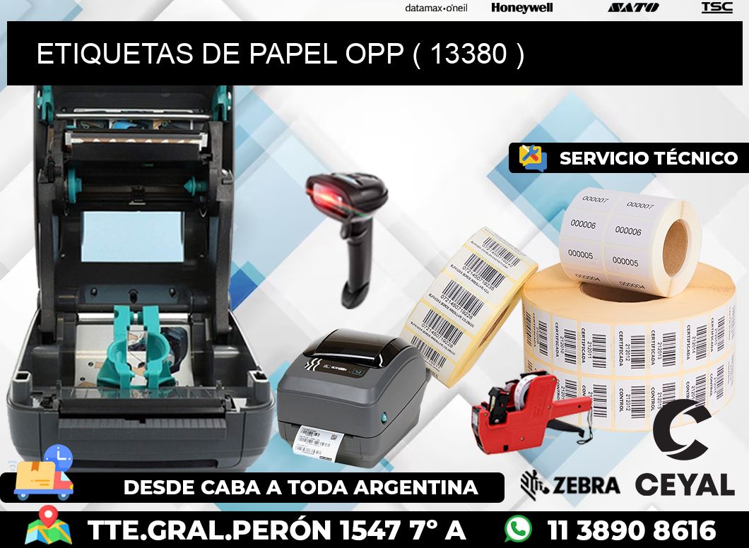 ETIQUETAS DE PAPEL OPP ( 13380 )