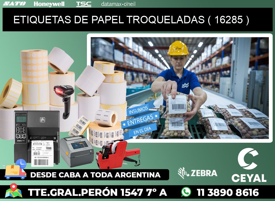 ETIQUETAS DE PAPEL TROQUELADAS ( 16285 )