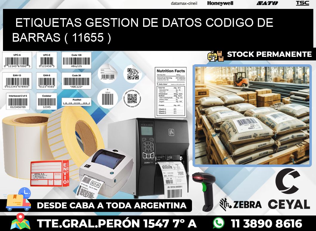 ETIQUETAS GESTION DE DATOS CODIGO DE BARRAS ( 11655 )