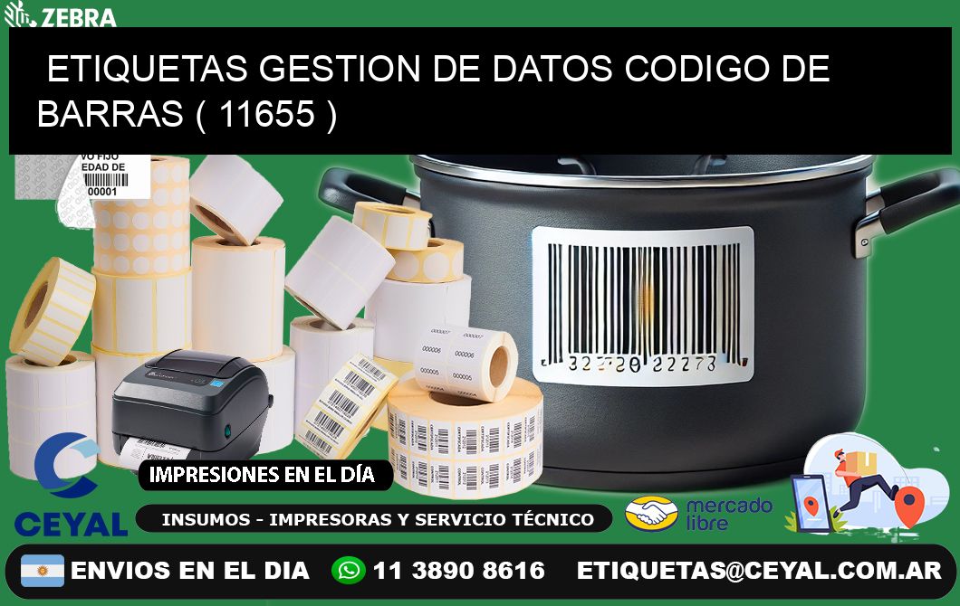 ETIQUETAS GESTION DE DATOS CODIGO DE BARRAS ( 11655 )