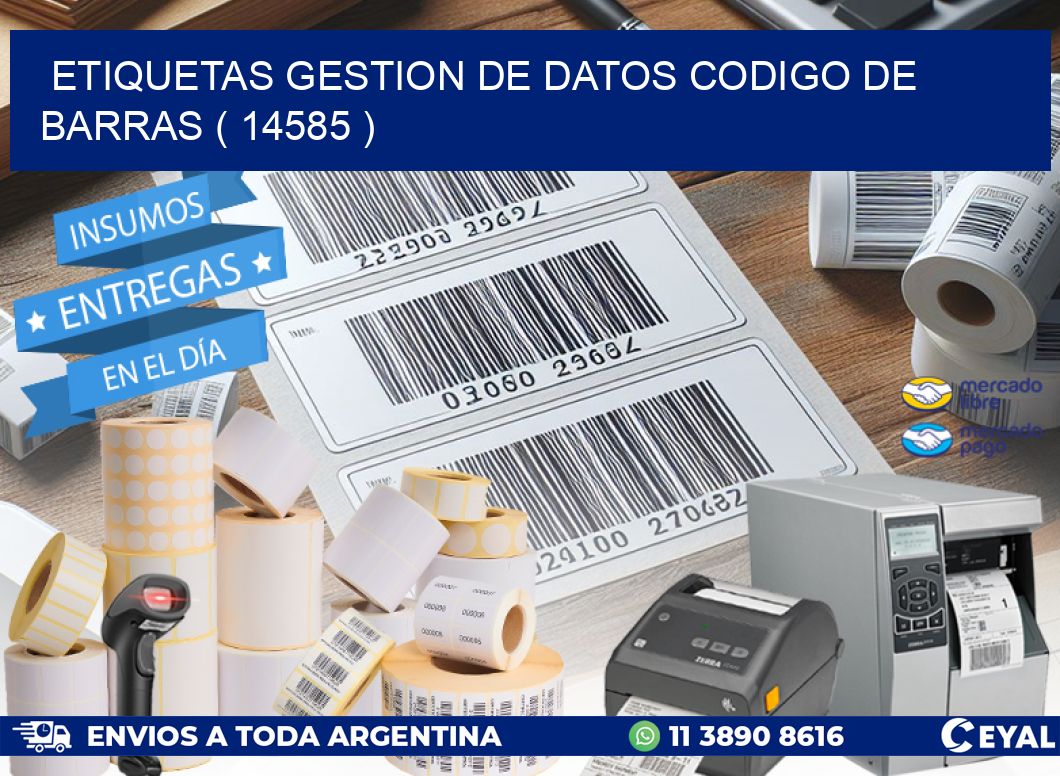 ETIQUETAS GESTION DE DATOS CODIGO DE BARRAS ( 14585 )