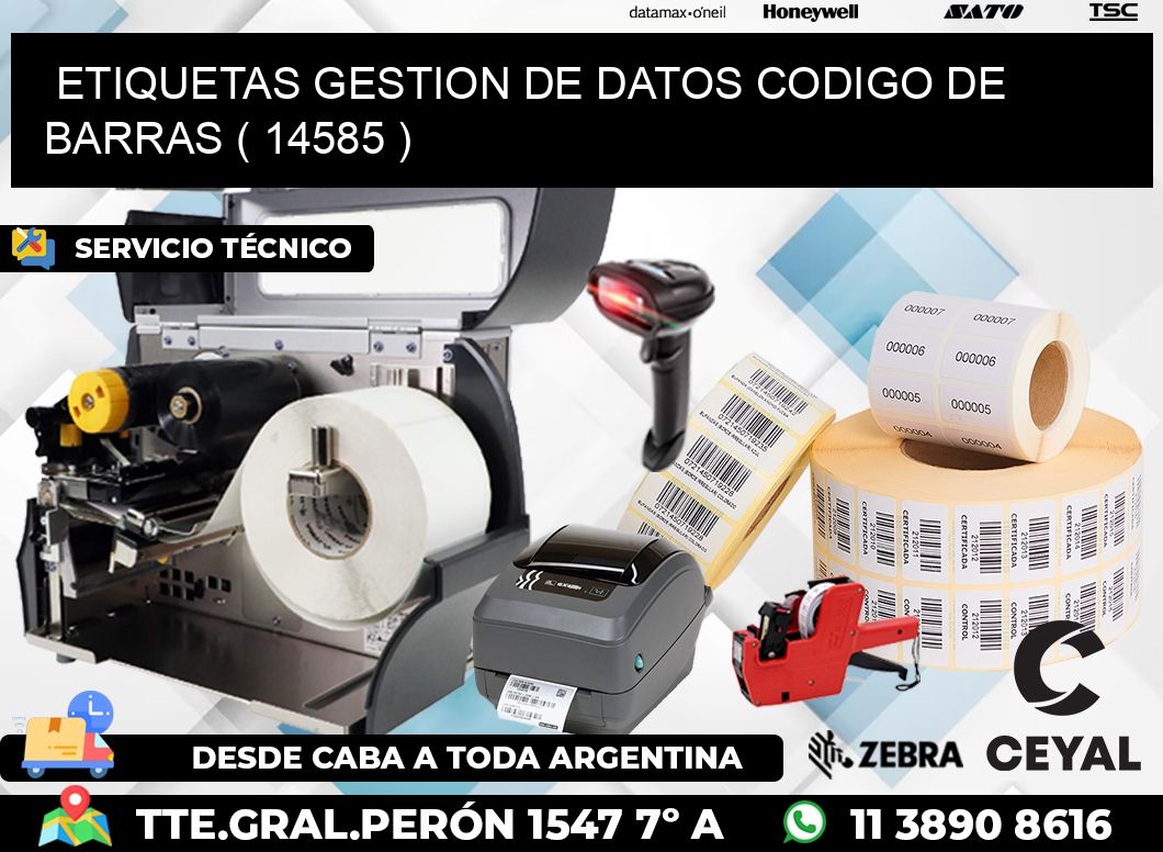 ETIQUETAS GESTION DE DATOS CODIGO DE BARRAS ( 14585 )