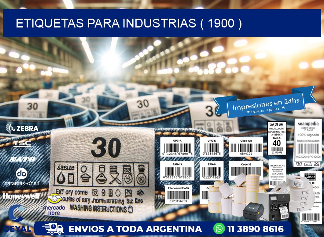 ETIQUETAS PARA INDUSTRIAS ( 1900 )