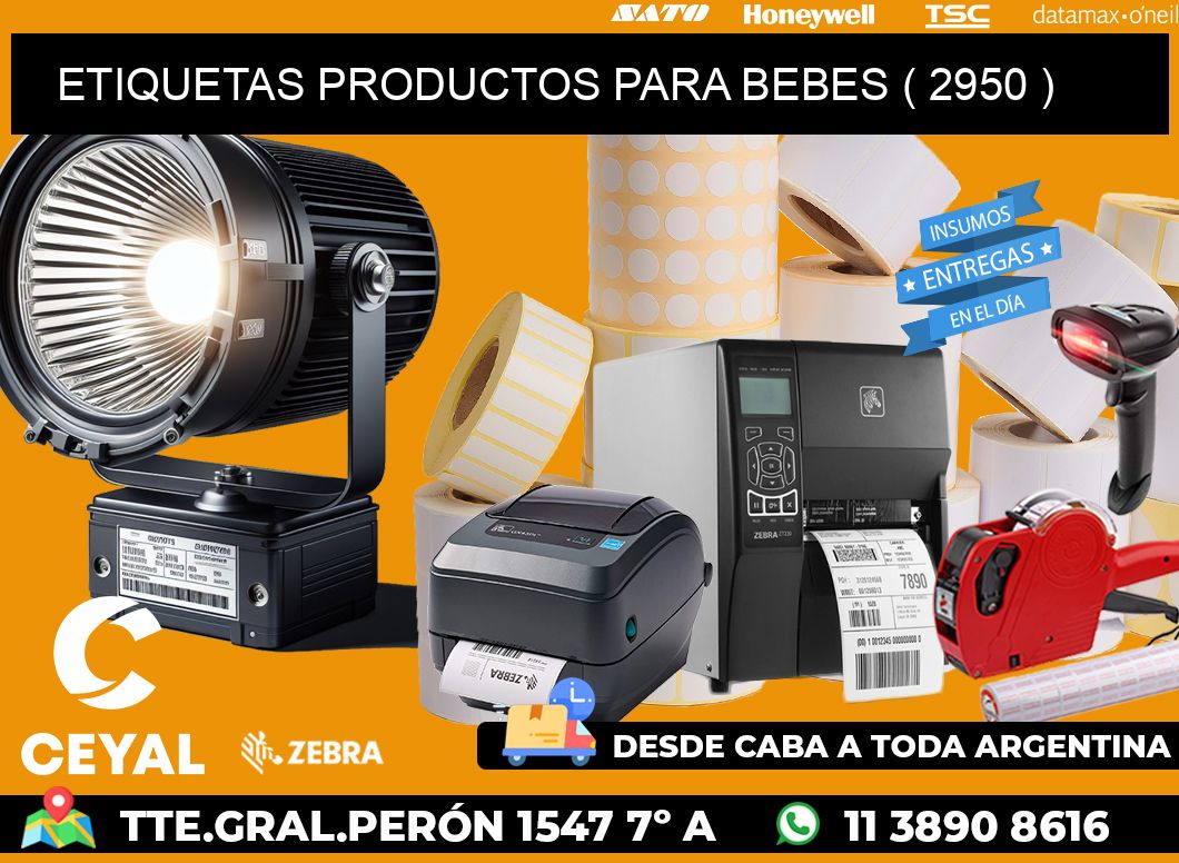 ETIQUETAS PRODUCTOS PARA BEBES ( 2950 )