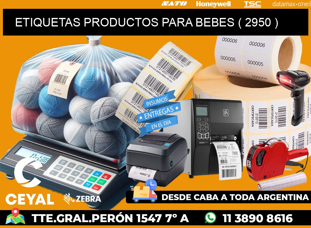 ETIQUETAS PRODUCTOS PARA BEBES ( 2950 )