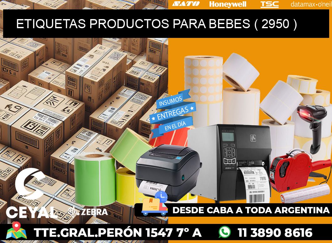 ETIQUETAS PRODUCTOS PARA BEBES ( 2950 )