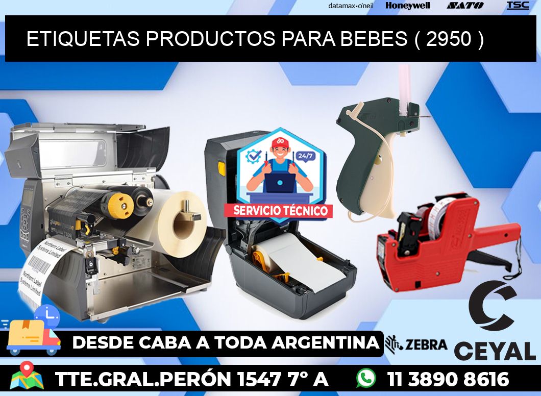 ETIQUETAS PRODUCTOS PARA BEBES ( 2950 )