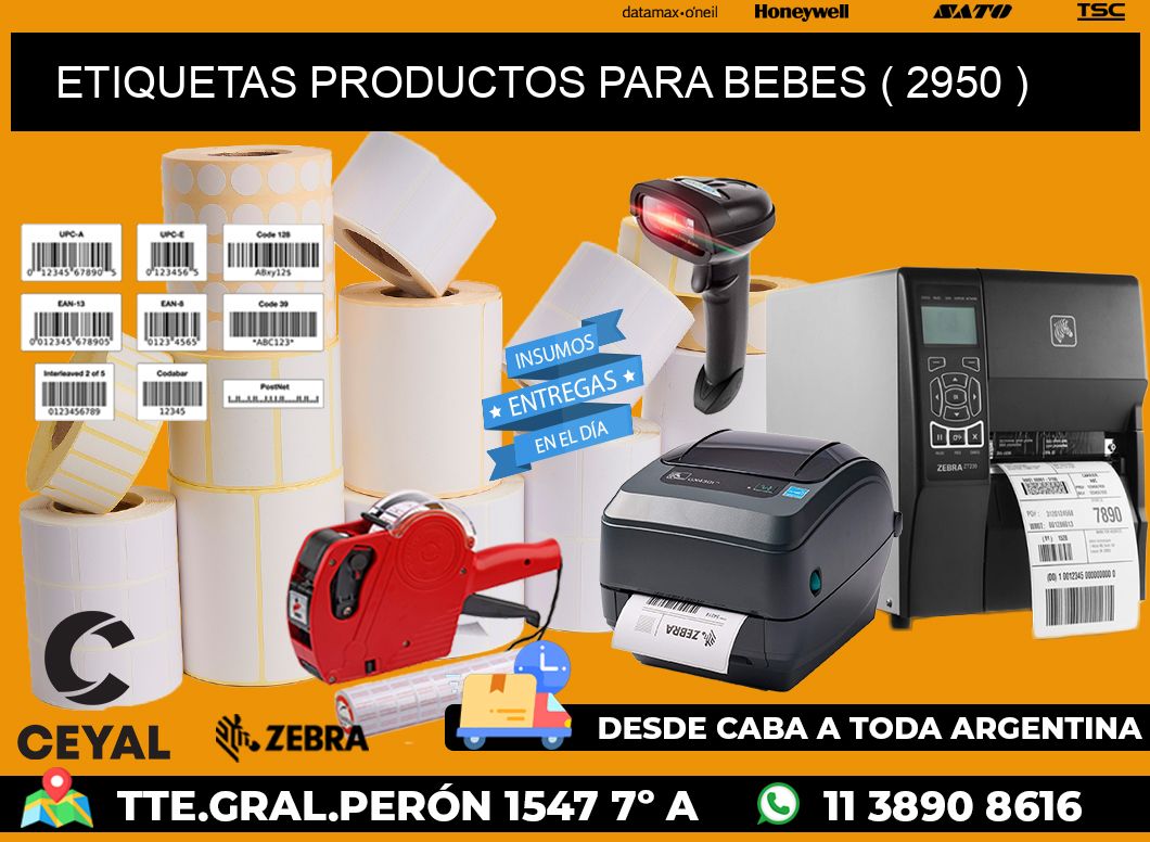 ETIQUETAS PRODUCTOS PARA BEBES ( 2950 )