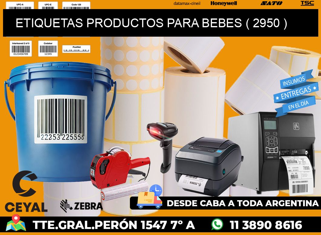 ETIQUETAS PRODUCTOS PARA BEBES ( 2950 )