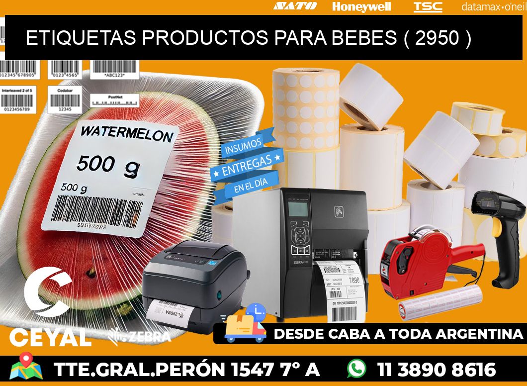 ETIQUETAS PRODUCTOS PARA BEBES ( 2950 )