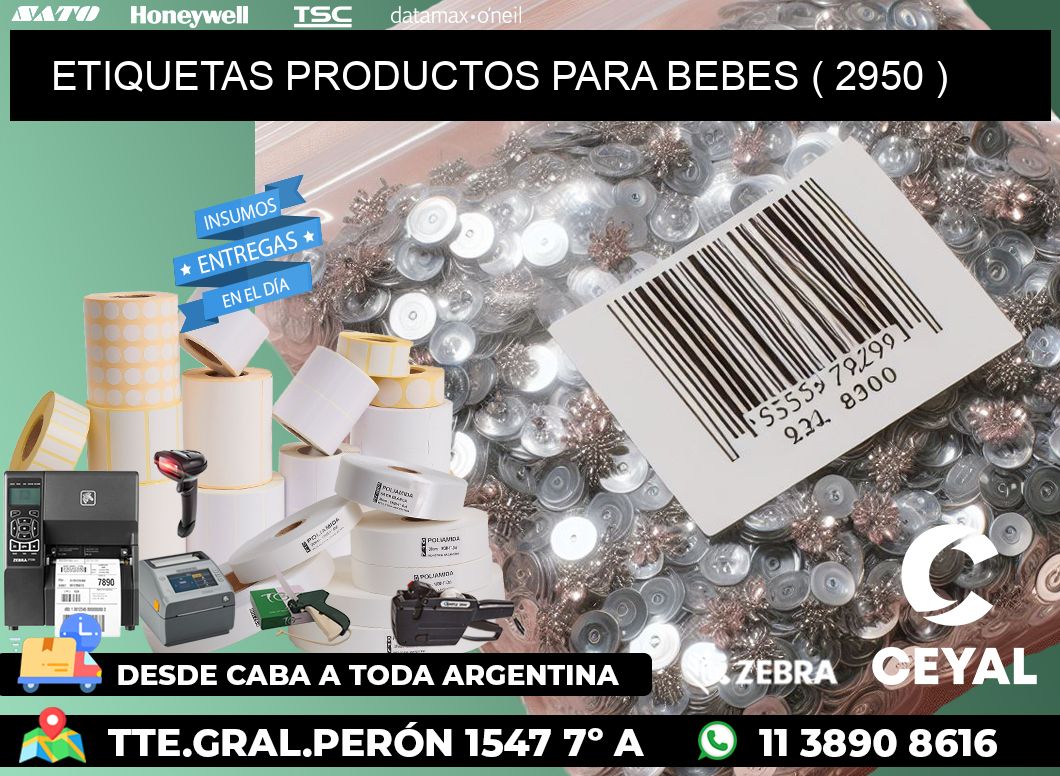 ETIQUETAS PRODUCTOS PARA BEBES ( 2950 )