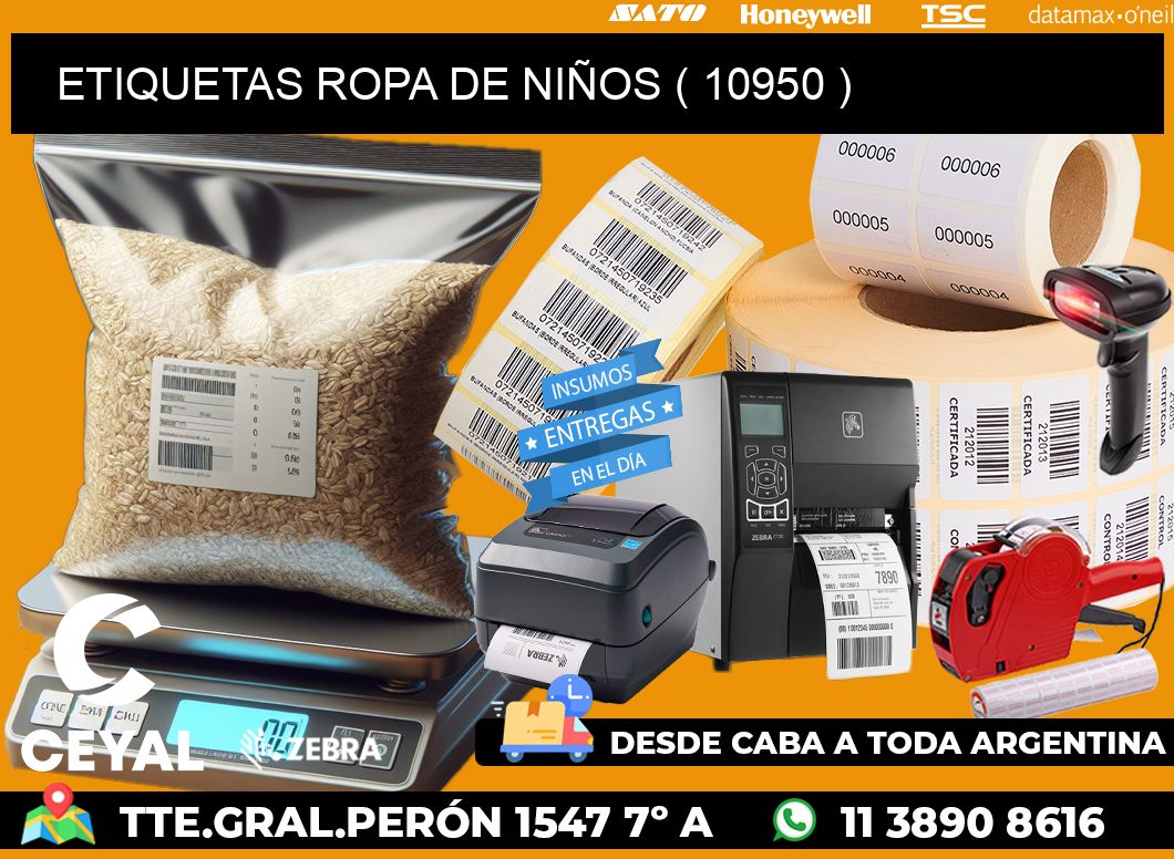 ETIQUETAS ROPA DE NIÑOS ( 10950 )