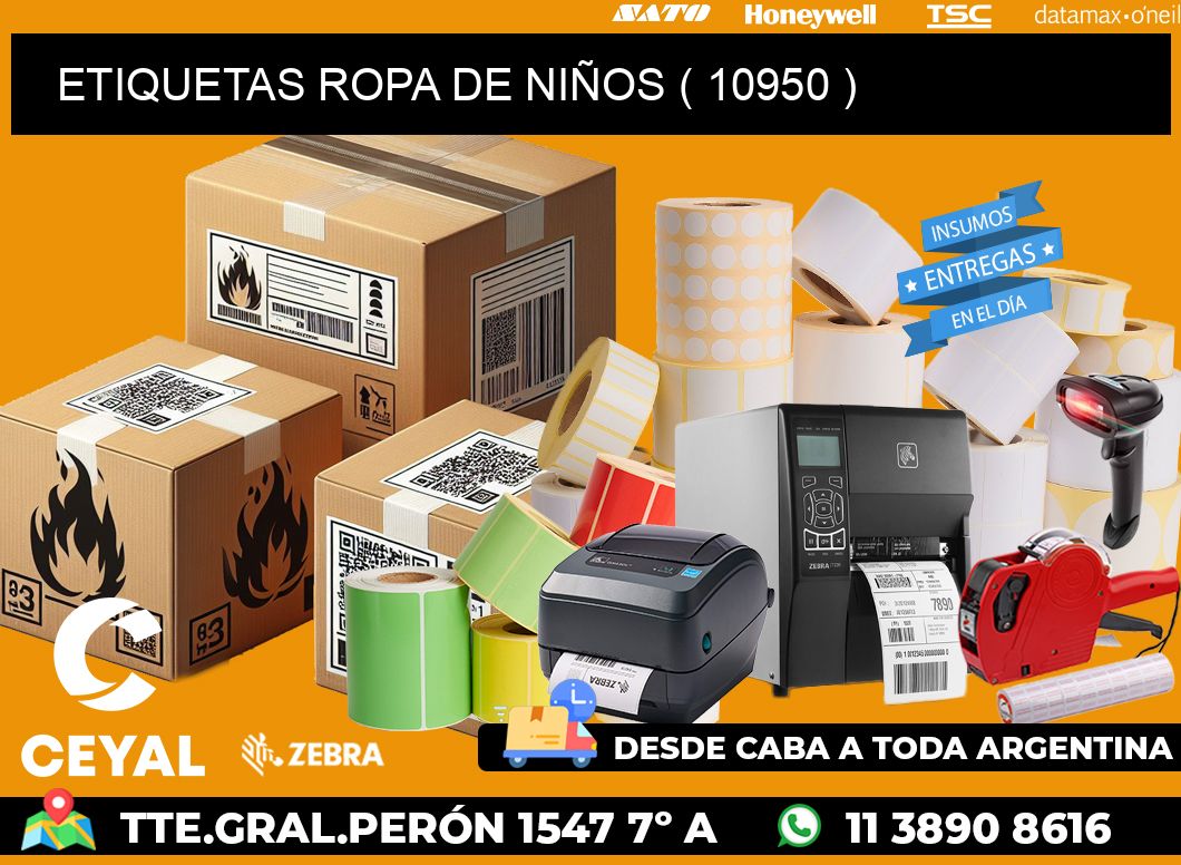 ETIQUETAS ROPA DE NIÑOS ( 10950 )