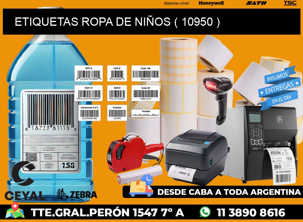 ETIQUETAS ROPA DE NIÑOS ( 10950 )