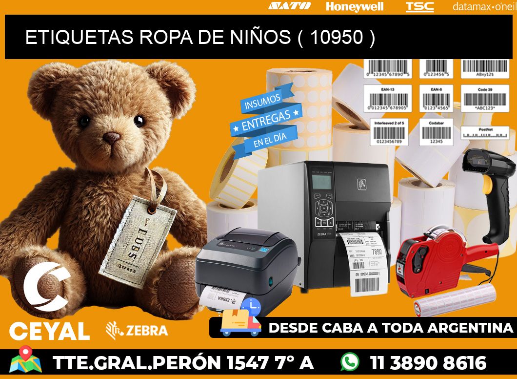 ETIQUETAS ROPA DE NIÑOS ( 10950 )