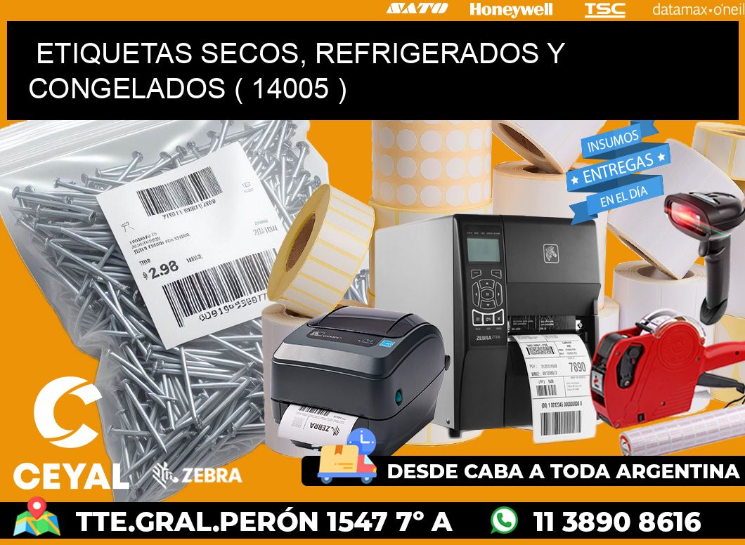 ETIQUETAS SECOS, REFRIGERADOS Y CONGELADOS ( 14005 )