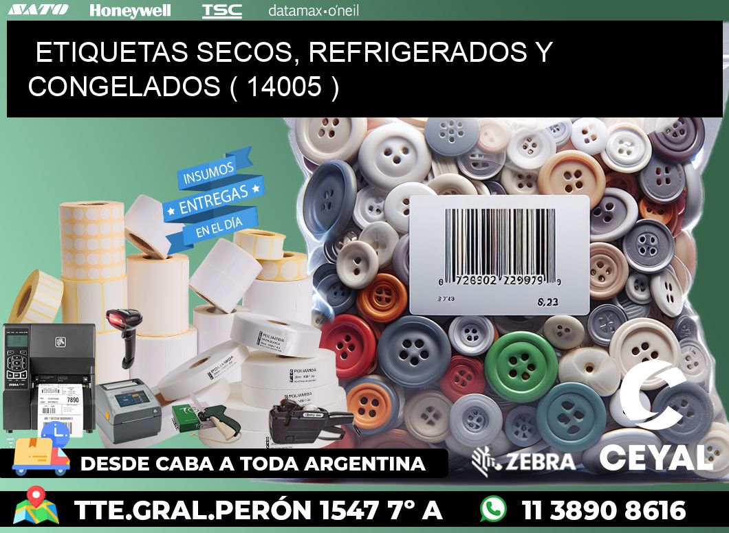 ETIQUETAS SECOS, REFRIGERADOS Y CONGELADOS ( 14005 )