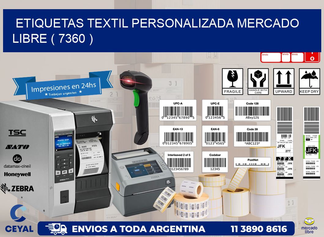 ETIQUETAS TEXTIL PERSONALIZADA MERCADO LIBRE ( 7360 )