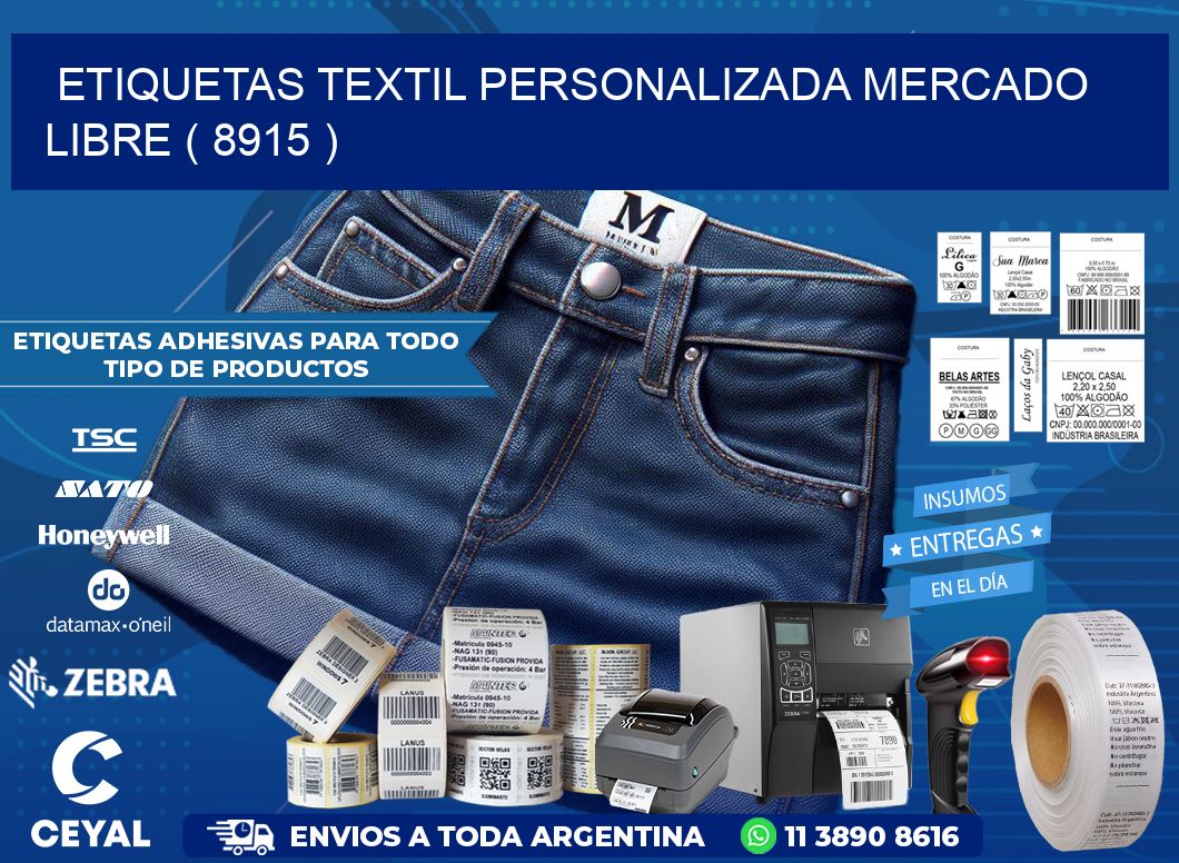 ETIQUETAS TEXTIL PERSONALIZADA MERCADO LIBRE ( 8915 )