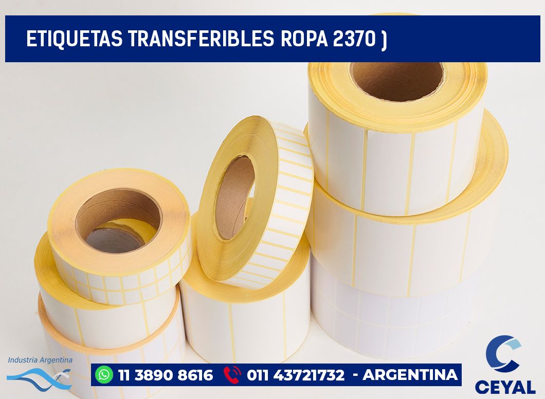 ETIQUETAS TRANSFERIBLES ROPA 2370 )