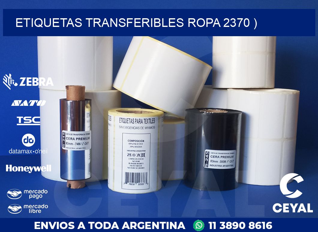 ETIQUETAS TRANSFERIBLES ROPA 2370 )